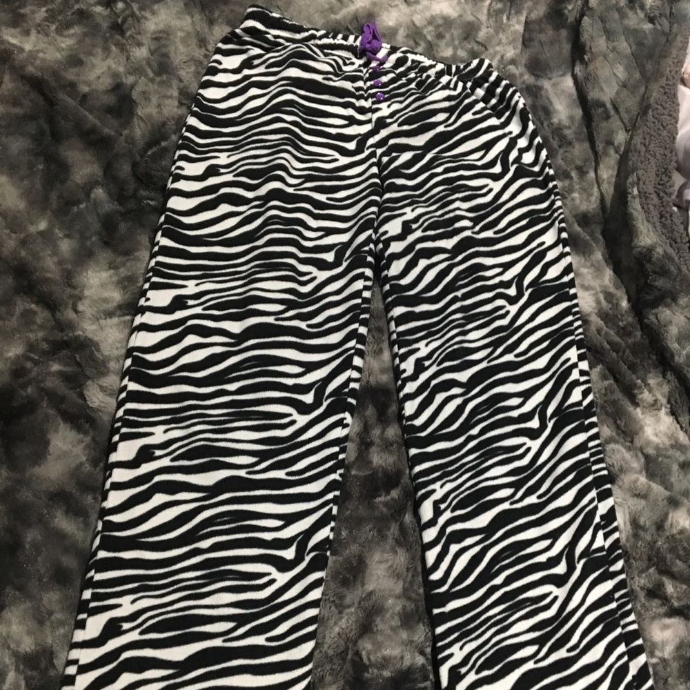 Zebra print pajama pants